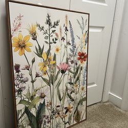 🌸 Set of 3 Botanical Floral Wall Art Prints – Framed