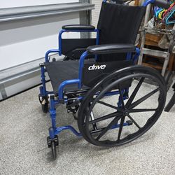 Drive Medical Blue Streak Wheelchair with Flip Back Desk Arms, 20" Seat, Steel Frame