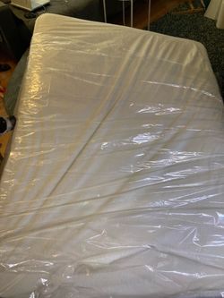 Queen mattress & metal frame