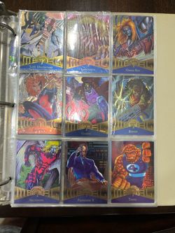 Vintage Marvel Trading Card Lot 160+ct 90s Metal Fleer Ultra X-Men Binder Flair
