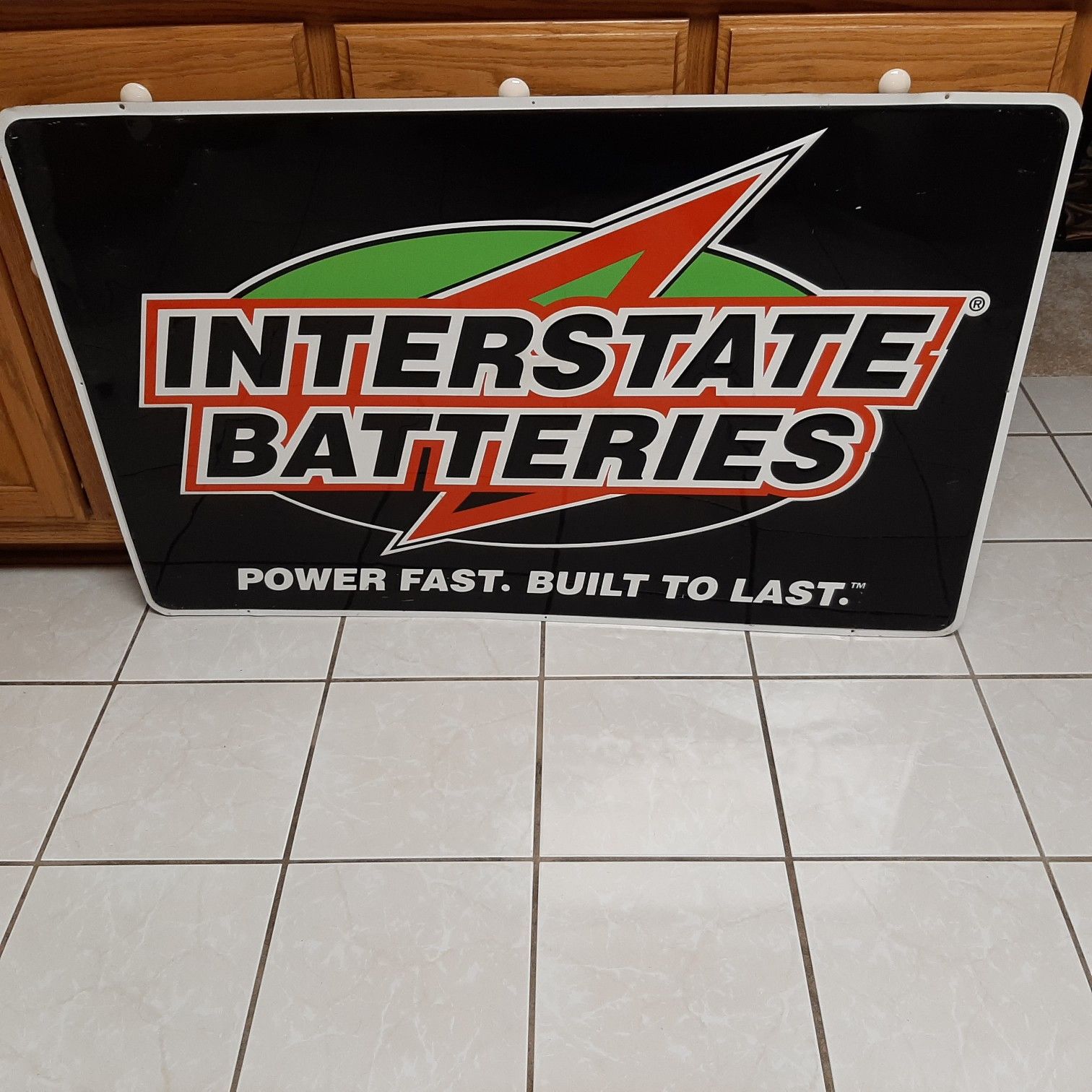 Large Interstate batteries metal sign 48 x 30 power fast built to last
