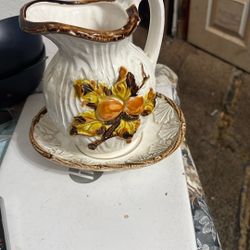 Vintage Pitcher And Plate