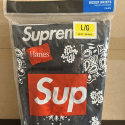 DS Supreme x Hanes Bandana Boxer Briefs Pack Black SzL (2 Boxers in 1 Pack)