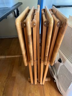 Vintage Wood TV tray tables with stand