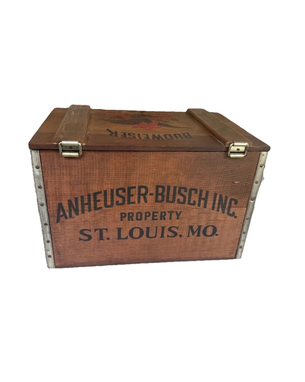 Vintage Centennial 1(contact info removed) Anheuser-Busch Budweiser Wood Crate St. Louis, MO