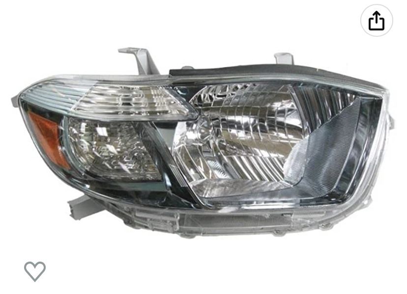 Headlights Headlamps Left & Right Pair Set for 08-10 Toyota Highlander Hybrid