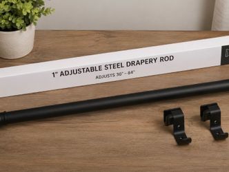 Adjustable Steel Curtain Drapery Rods – QTY 3