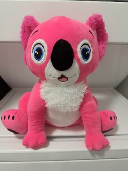 Large pink koala plush toy