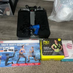 5 Home Work Out Kit, Stepper, Jumping Rope, Weights, Elastic 