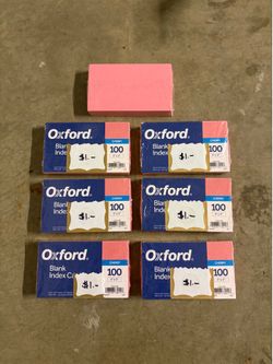 100 Pink Oxford index cards