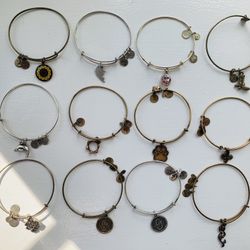 Alex And Ani Bracelet Lot Of 12 Gold & Silver Tone Charms Bracelets