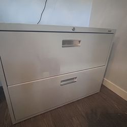 Modern Lateral 2 Drawer Metal Filing Cabinet - Dove gray