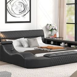 PLATFORM BED WITH USB SPEAKER AND STORAGE NEW IN BOX. NO CREDIT NEEDED FINANCING AVAILABLE 