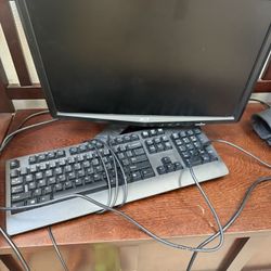 Computer keyboard and monitor