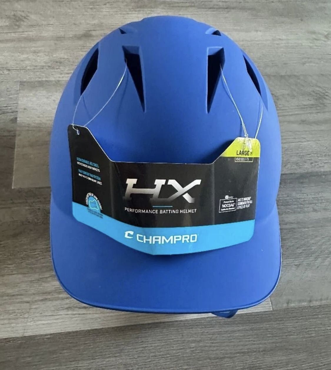 NEW Champro Sports Baseball Batting Helmet with Jaw Guard Size Large New, Open Box 7 - 7 1/2