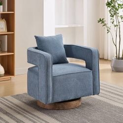 30"D x 25.6"W x 22.5"H Swivel Accent Open Back Chair Modern Comfy Sofa Chair