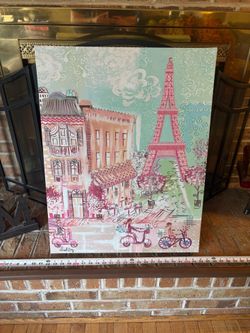 28.5”x22” LIESL LONG FUN PARIS CANVAS WALL ART WALL DECOR
