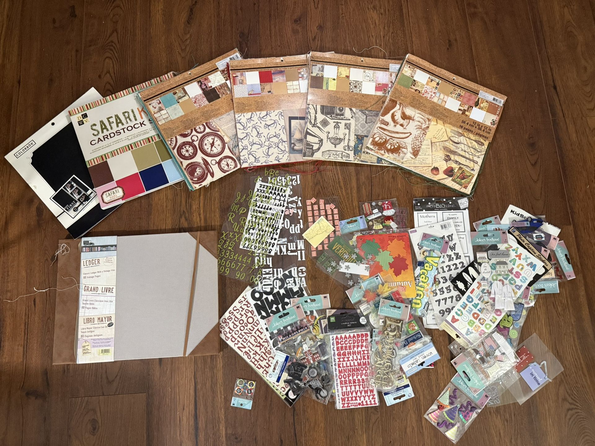 Scrapbook Supplies( Paper And Cloth) Stickers And Book