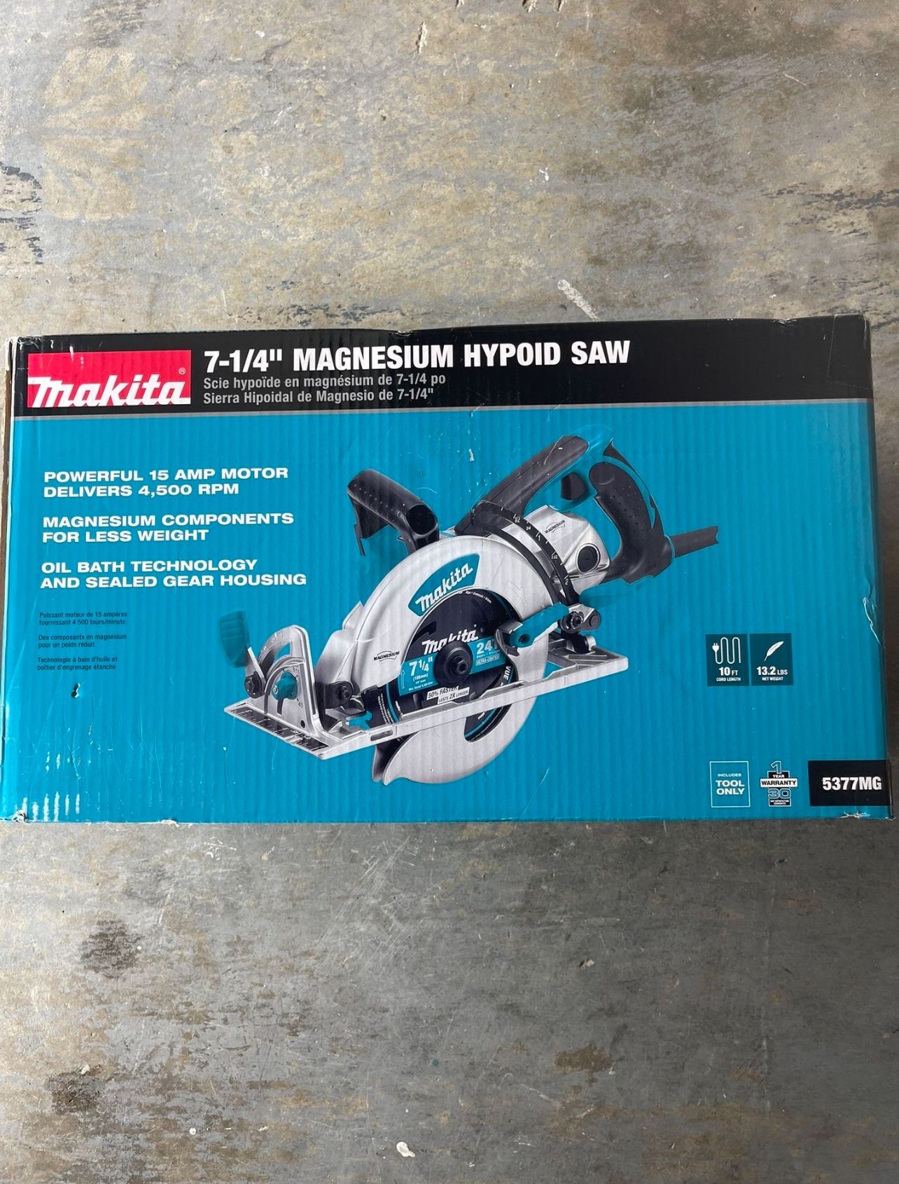 Makita 15 Amp 7-1/4 in. Corded Lightweight Magnesium Circular Saw with LED Light, Dust Blower, 24T Carbide blade, Hard Case