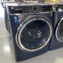 GE Blue Sapphire 5.0 Cu. Ft. Smart Front Load ENERGYSTAR Steam Washer With SmartDispense UltraFresh Vent System With OdorBlock