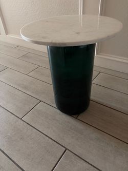 Anthropology Side table green base marble top