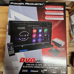 Power Acoustik PD-710B Single DIN In-Dash 7" LCD Touchscreen CD/DVD Car Stereo Receiver w/ Built-In A2DP Bluetooth and Front USB