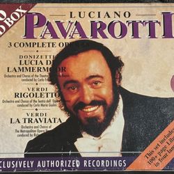 LUCIANO PAVAROTTI 6 CD BOX SET WITH BOOKLETS 3 COMPLETE OPERAS