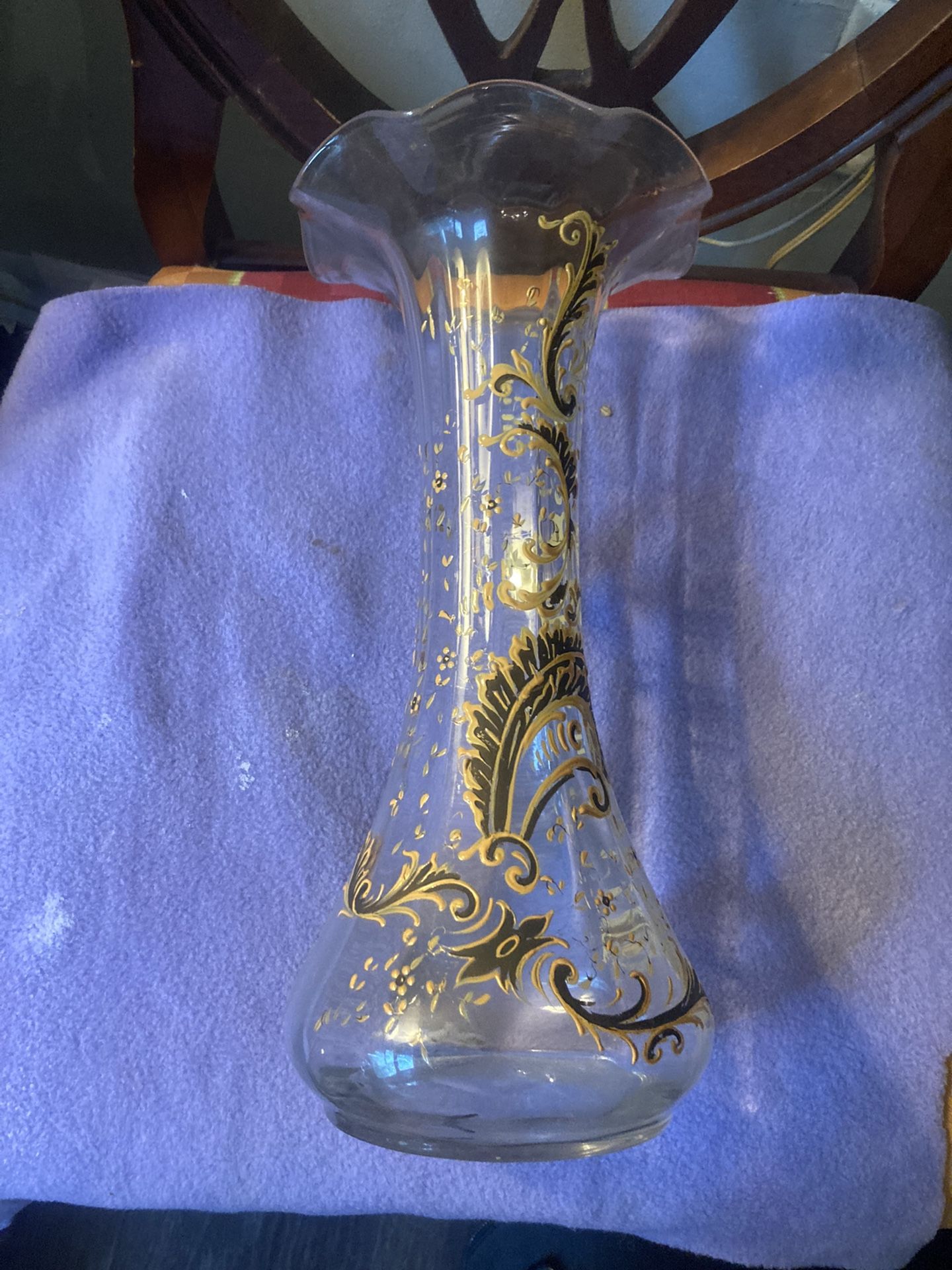 Large Hand Painted Victorian Vase