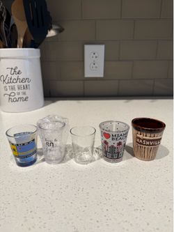 Various shot glasses- 5 count