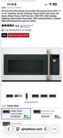 NEW GE CAFE WITH BRUSHED BRONZE HANDLE. 5/1/26