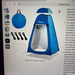 New Wolfwise pop Up changing/shower tent