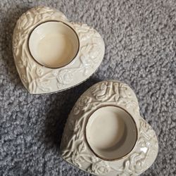 2 Lenox Heart Candle Holders