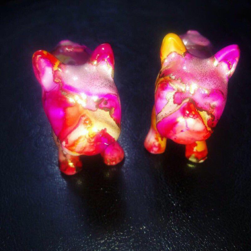salt pepper shakers alcohol ink resin dog french dogs frenchies bull dogs bulldogs