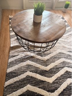 Rustic Industrial Coffee Table + Matching Side Table (Hidden Storage)