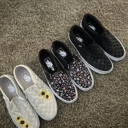 3 Pairs Of Vans! Women’s 9.5. 