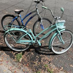2 Beach Cruiser Bikes