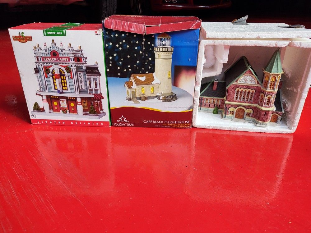 Lighted Ceramic Christmas Houses Porcelain