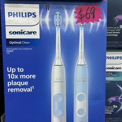 Philips Sonicare Optimal Clean 2-pack rechargeable toothbrush set 