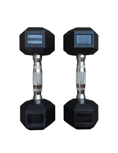 Rogue 10lb Rubber Hex Dumbells Set