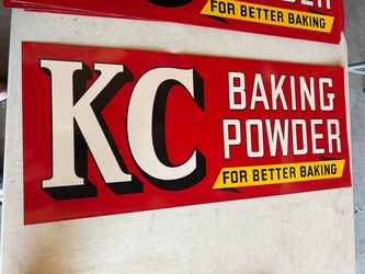 2 sided kc baking powder sign