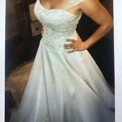Sparkly Wedding Dress W/train