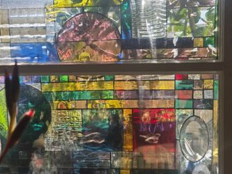 Stained glass, unique, many types of glass, 44 by 22