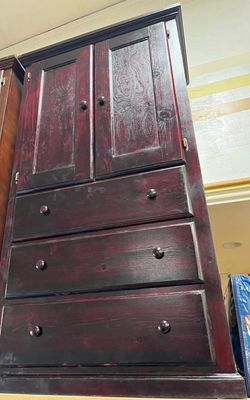 Tall closet all pine cherry color