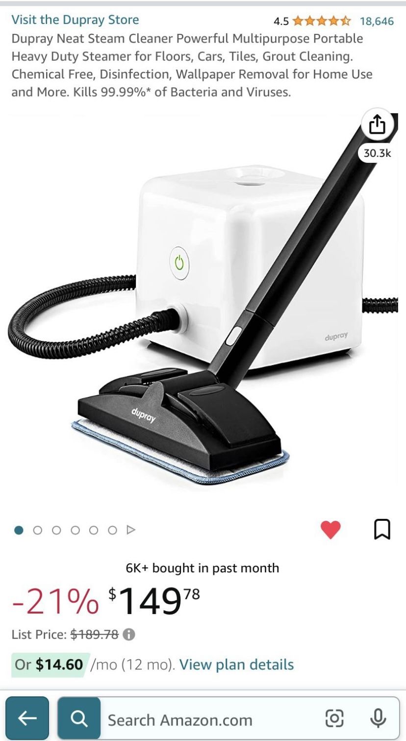 Dupray Neat Steam Cleaner Powerful Multipurpose Portable Heavy Duty Steamer