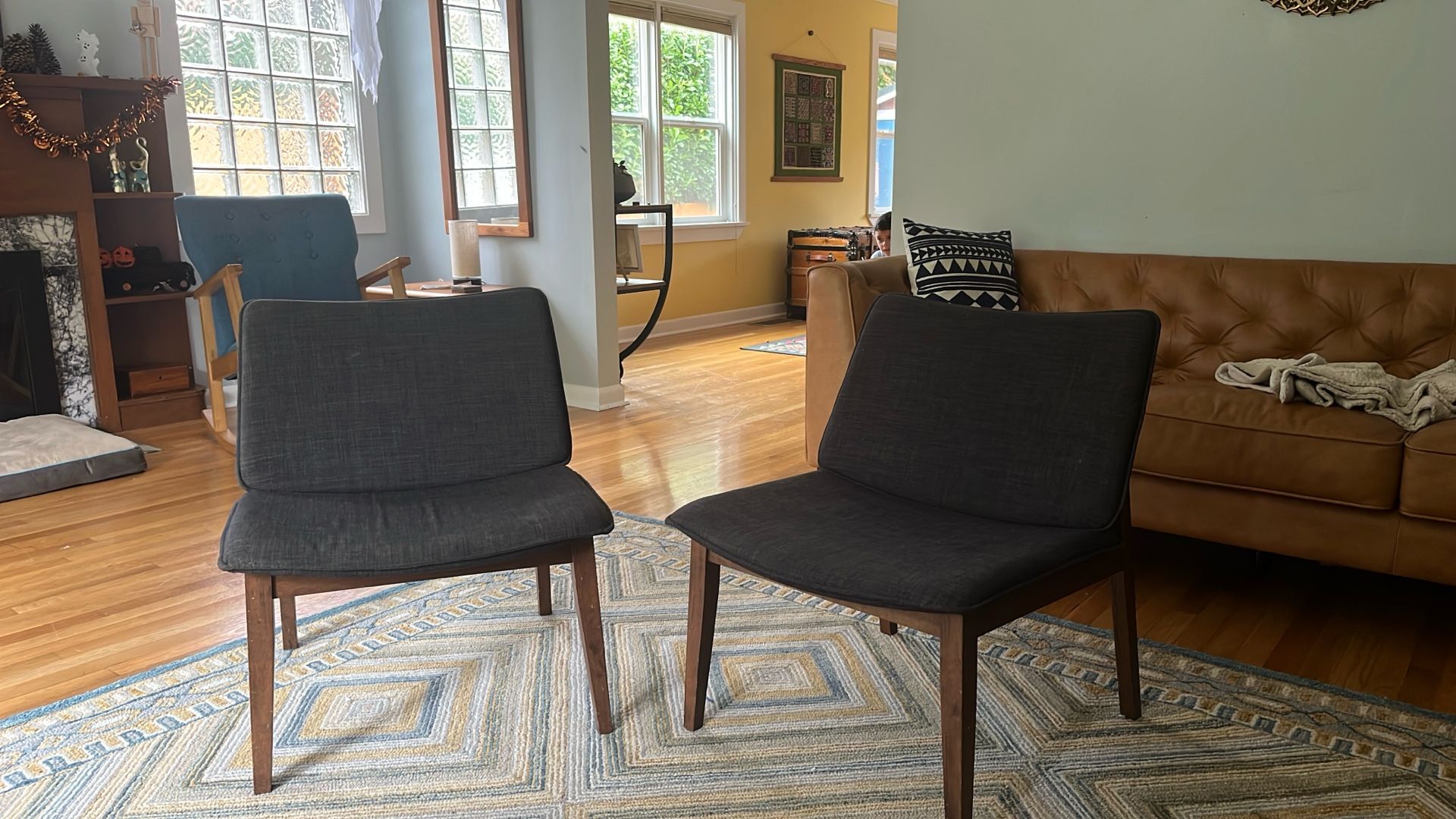 Pair Of Grey Modern Chairs 