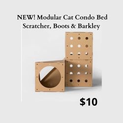 Modular Cat Condo Bed Scratcher, Boots & Barkley