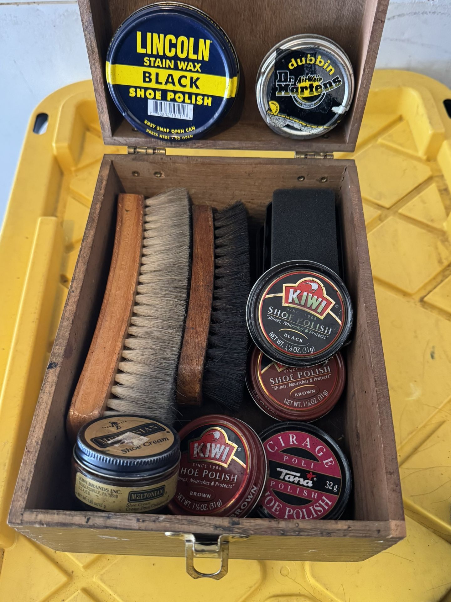 Beautiful Vintage Wooden Shoe Shine Box