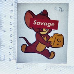 Iron On Heat Transfer  Good For T-shirts Sweaters Jackets T Shirt Design Size Is About 3x3 Savage Jerry #476