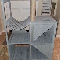 Cat House With Hammock and Scratching Post