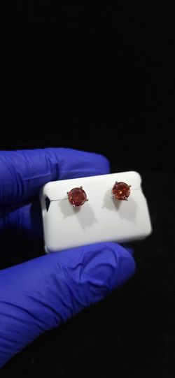 RED 925 SILVER MOISSANITE 2.00 CTW 6MM STUD EARRINGS